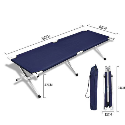 Cama plegable de aluminio para exteriores de 190X62X42cm 600d Oxford Camping