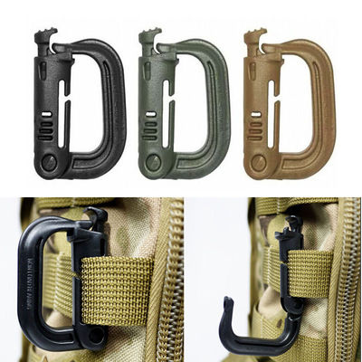 D Carabiner de plástico de forma accesorio imprescindible para mochila táctica Molle