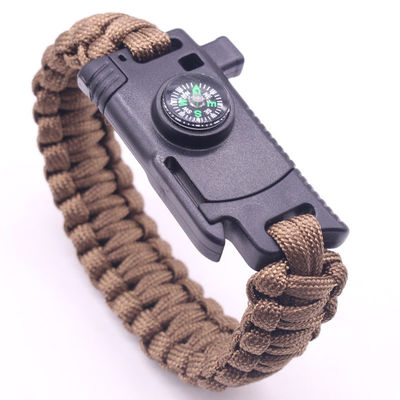 Acampada al aire libre Paracord Brazalete de supervivencia Compas y hebilla de 6-8 pulgadas