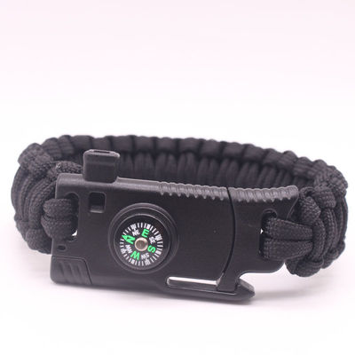 Acampada al aire libre Paracord Brazalete de supervivencia Compas y hebilla de 6-8 pulgadas