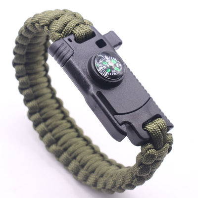 Acampada al aire libre Paracord Brazalete de supervivencia Compas y hebilla de 6-8 pulgadas