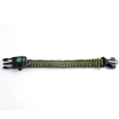 Brazalete Paracord de exterior con arrancador de fuego y correa de silbato Equipo de supervivencia esencial