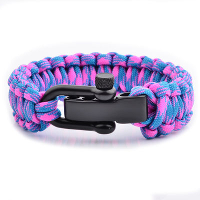 Brazalete de supervivencia para paracaidistas al aire libre con botón de metal ajustable y material de poliéster