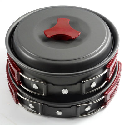Conveniente 152X72MM Camping Pot y Pans No Stick para viajes de mochilería al aire libre
