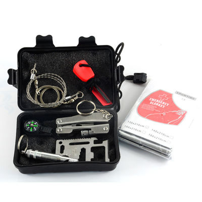Kit de supervivencia de primeros auxilios negros portátiles de Estados Unidos para emergencias de campamento al aire libre Kit negro