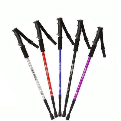 Bastón de escalada al aire libre Alpenstock 90-135cm 4 secciones de aluminio Telescópico Bastón para caminar