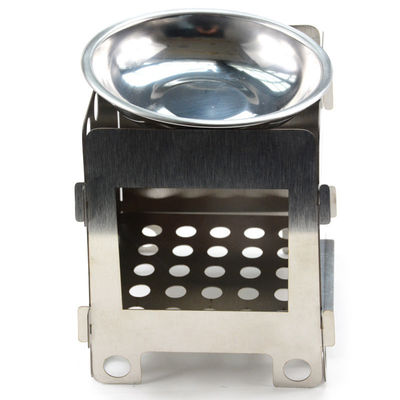 105 mm portátil de acero inoxidable plegable mini mochilero camping estufa de leña