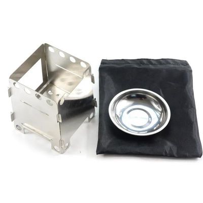 105 mm portátil de acero inoxidable plegable mini mochilero camping estufa de leña