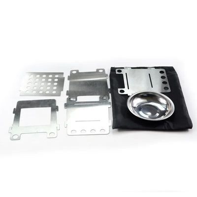 105 mm portátil de acero inoxidable plegable mini mochilero camping estufa de leña