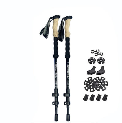 Aventuras al aire libre y caminatas ajustable plegable palo de trekking de aluminio bastón de caminar