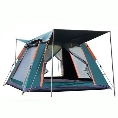 Tienda de campamento automática a medida Revestimiento de plata de poliéster a prueba de agua para el exterior familiar