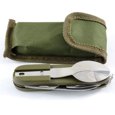 EE.UU. estilo plegable portátil de acampada al aire libre utensilios de mesa conjunto de acero inoxidable cuchillo cuchara cuchara