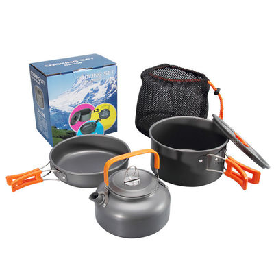 19x13x19cm Conjunto de utensilios de cocina de campamento portátil de aluminio