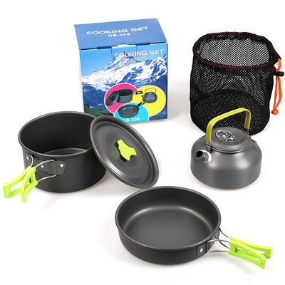 19x13x19cm Conjunto de utensilios de cocina de campamento portátil de aluminio