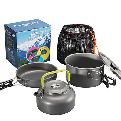 19x13x19cm Conjunto de utensilios de cocina de campamento portátil de aluminio