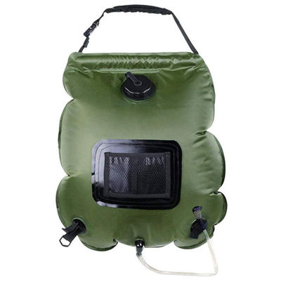 20L PVC portátil de acampada al aire libre bolsa de ducha para la ducha con calefacción solar en verde o azul