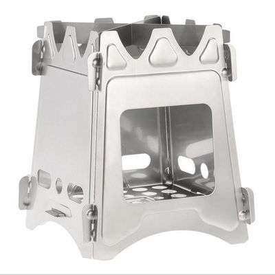 Fuente de cocina de acero inoxidable para cocinas al aire libre Mini estufa de madera para acampar Cocinar Picnic Estufas plegables No