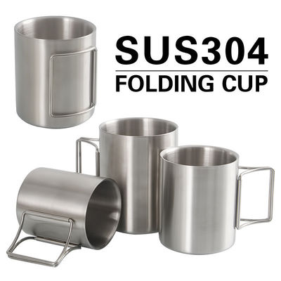 Taza de viaje de acero inoxidable de 11X7.5X8cm para acampar aislada y duradera