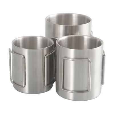Taza de viaje de acero inoxidable de 11X7.5X8cm para acampar aislada y duradera