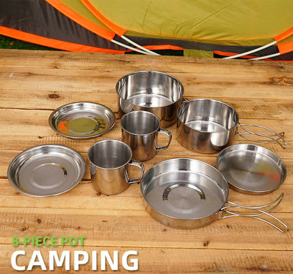 Conjunto de utensilios de cocina de acero inoxidable de estilo portátil para acampar al aire libre a US 6.5 / pieza