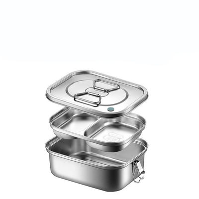 Contenedor de comida para la escuela de metal portátil