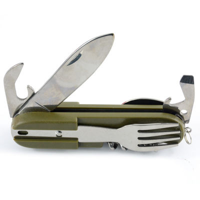 Conveniente conjunto de cubiertos de campamento al aire libre con diseño plegable y material de acero inoxidable
