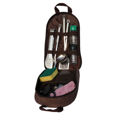 Acampada al aire libre Set de vajilla de acero inoxidable utensilios de cocina Bolsa de almacenamiento personalización