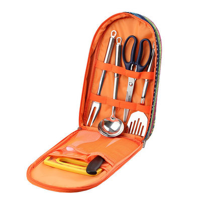 Acampada al aire libre Set de vajilla de acero inoxidable utensilios de cocina Bolsa de almacenamiento personalización