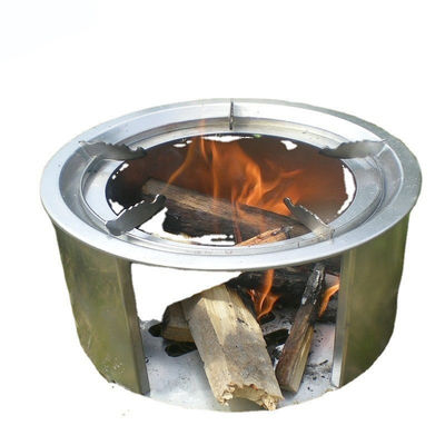 Estufas de acero inoxidable resistentes al viento gran picnic portátil camping estufa de leña para barbacoa