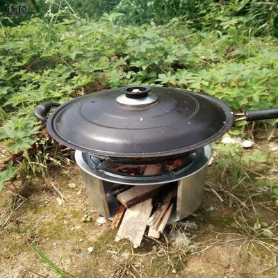 Estufas de acero inoxidable resistentes al viento gran picnic portátil camping estufa de leña para barbacoa
