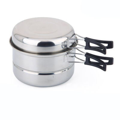 Conveniente plata de acero inoxidable de acampada Kit de cocina para cocinar al aire libre y picnic