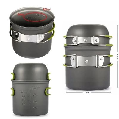 Kit de comedor de aluminio para acampar Conjunto de olla portátil para cocinar al aire libre