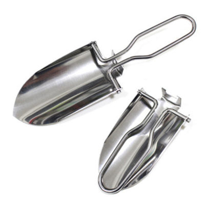 Mini pala plegable de acero inoxidable multifuncional para necesidades de campamento y jardinería