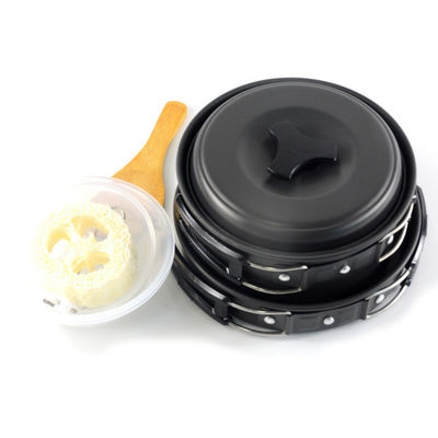 Conjunto de utensilios de cocina de aluminio de estilo portátil para acampar esencial para cocinar al aire libre