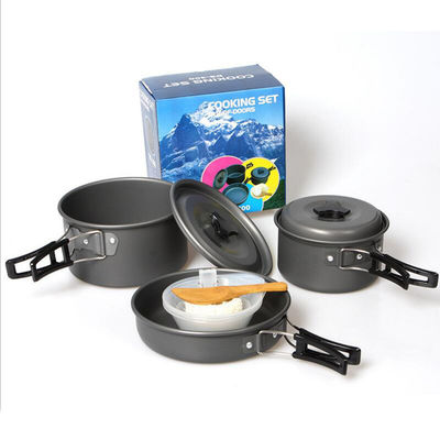 Conjunto de utensilios de cocina de aluminio de estilo portátil para acampar esencial para cocinar al aire libre