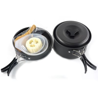 Conjunto de utensilios de cocina de aluminio de estilo portátil para acampar esencial para cocinar al aire libre