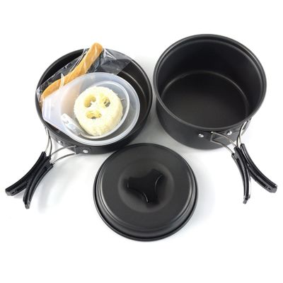 Conjunto de utensilios de cocina de aluminio de estilo portátil para acampar esencial para cocinar al aire libre