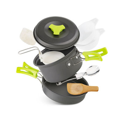Conjunto de utensilios de cocina portátil para acampar, olla de aluminio ligera y 1 sartén incluido
