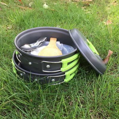Conjunto de utensilios de cocina portátil para acampar, olla de aluminio ligera y 1 sartén incluido