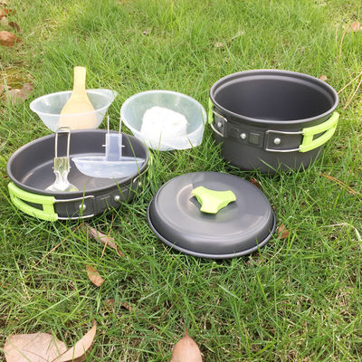 Conjunto de utensilios de cocina portátil para acampar, olla de aluminio ligera y 1 sartén incluido