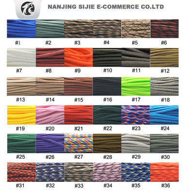 Tipo III 550 Paracord de poliéster de 4 mm con 7 hebras internas de 100 pies