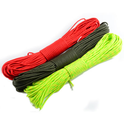 100FT 4mm 7 núcleos Cordón paracaídas Supervivencia Poliéster 550 Paracord cuerda y versátil
