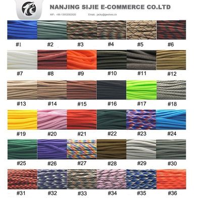 Rainbow 550 Paracord 4mm 7 núcleos internos de poliéster Cordón de paracaídas