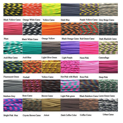 Rainbow 550 Paracord 4mm 7 núcleos internos de poliéster Cordón de paracaídas