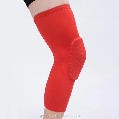Acolchado de rodilla poliéster para rodillas con soporte de compresión para piernas con manga de panal