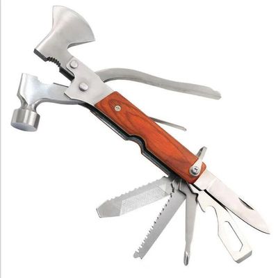 Herramienta de mano de acero inoxidable multifuncional de bolsillo para acampar martillo hacha con diseño DFG456