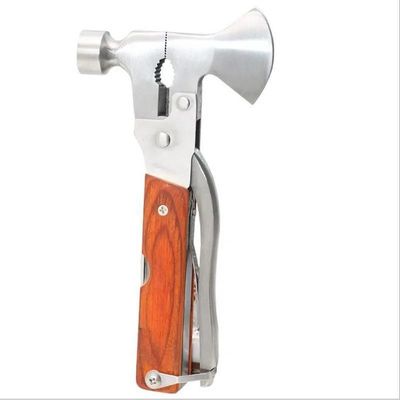 Herramienta de mano de acero inoxidable multifuncional de bolsillo para acampar martillo hacha con diseño DFG456