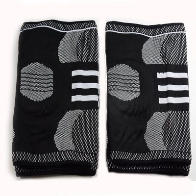 Sport Silicona de nylon de rodilla de manga de compresión antideslizante para el rendimiento deportivo