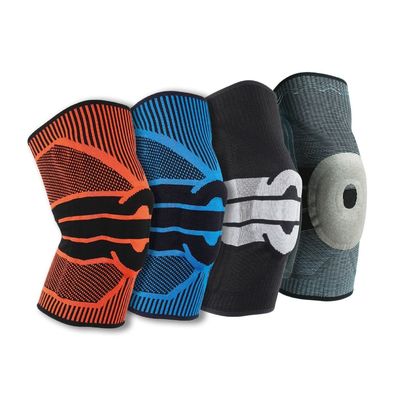 Pad de silicio profesional para rodillas deportivas respirable y rojo para correr