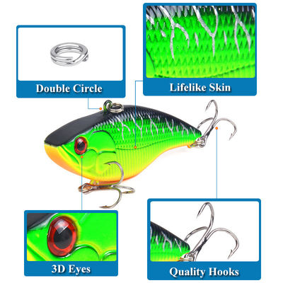 Cebo 3D Ojo Artificial 6 Gancho Minnow Cebo de pesca de plástico duro Cebo de natación para pescadores